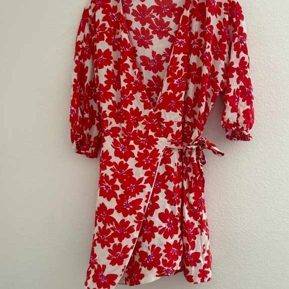 Zara Floral Wrap Dress Small - Picture 3 of 11